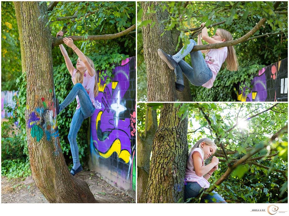 Familienfotos Kinder beim Klettern